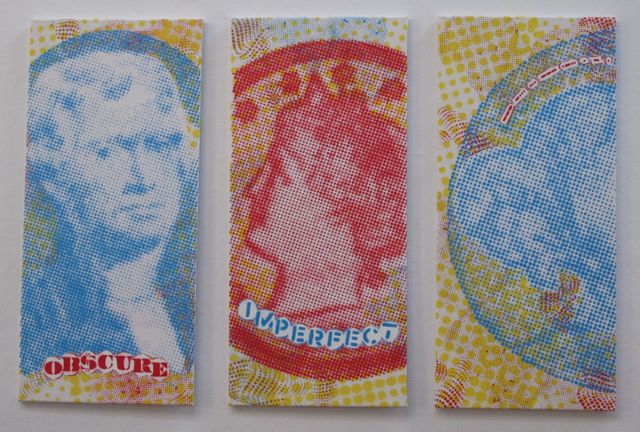 The stencils I wored on over Dec. Jan. hang at CELL